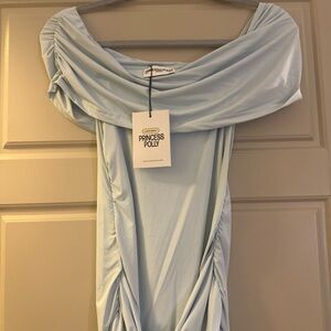 Princess Polly Sky Blue Draped Dress